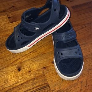 Boys Crocs Size 1 Navy Blue VelcroClosure